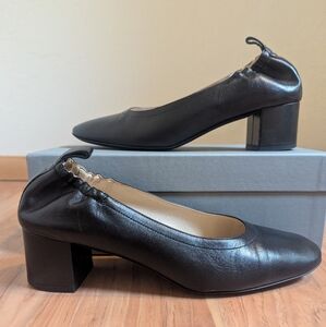 Everlane Black Leather Day Heel